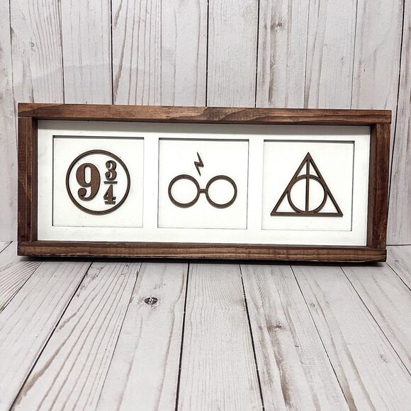 Harry Potter Wooden Rectangular Framed Artwork Sign